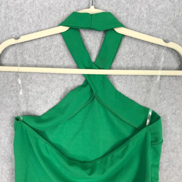 21 Saints Crop Top Women Large Green Tank Halter Y2K Coastal Western Basic Retro - Picture 7 of 8